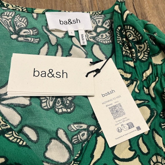 ba&sh Green Floral Long Sleeve Dress size L - Picture 5 of 11